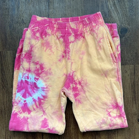 Frankie's Bikinis Aiden Sweatpant Pink and Orange Tie Dye Size Small - Picture 5 of 6